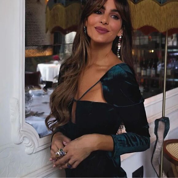 ZARA VELVET CUT OUT DRESS - Picture 5 of 15